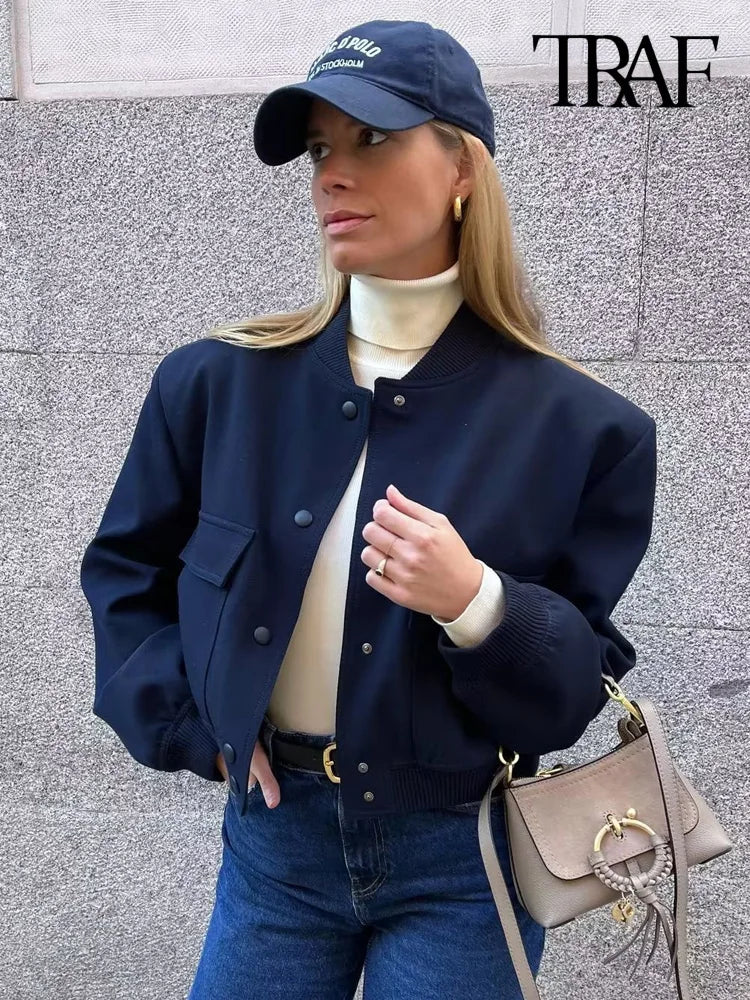 TRAF Jaqueta Bomber Feminina