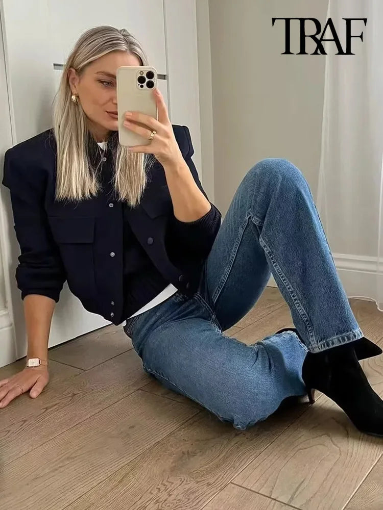 TRAF Jaqueta Bomber Feminina