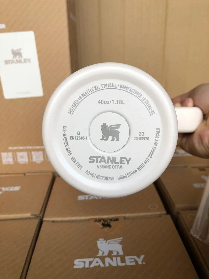 Stanley 30oz/40oz Quengher H2.0 Copo com alça e tampas de palha Copo de café em aço inoxidável  Canecas de carro copo a vácuo!