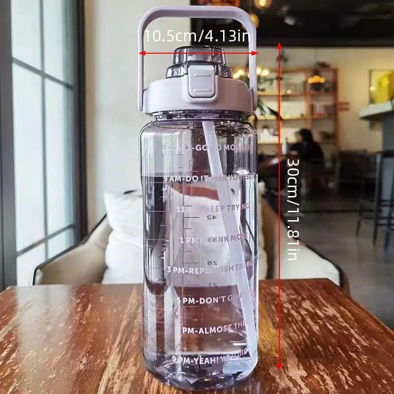 Copo de água de palha de plástico de grande capacidade de 2000ml Garrafa de água esportiva de alto valor ferramentas para beber acampamento ao ar livre!