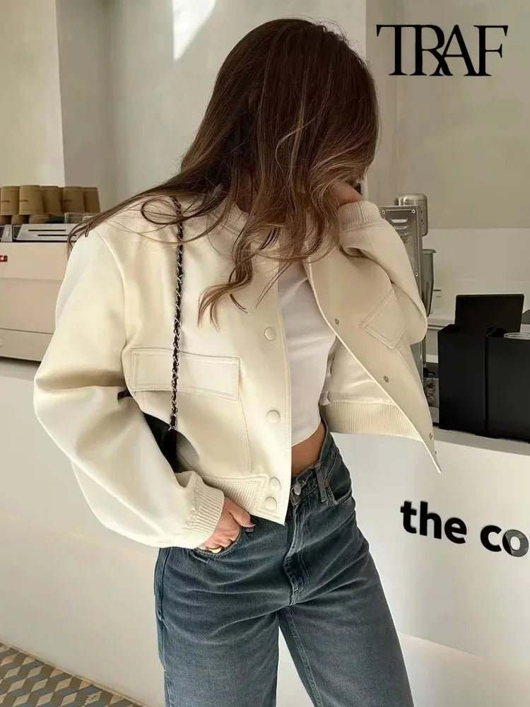 TRAF Jaqueta Bomber Feminina